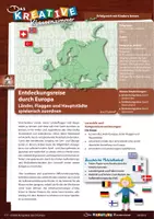 Vorschau - Stundenentwürfe - Entdeckungsreise durch Europa - Länder, Flaggen und Hauptstädte spielerisch zuordnen - Landeskunde - Deckblatt
