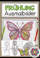 Vorschau - Mal- und Bastelvorlagen - FRÜHLING - Ausmalbilder (13 Malvorlagen) - Deckblatt