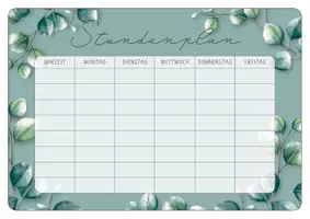 Vorschau - Poster - Stundenplan Vorlage - Eukalyptus Design - Seite 1