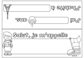 Vorschau - Mal- und Bastelvorlagen - Namensschild: Salut, je m'appelle... (1.Lernjahr/ Anfangsunterricht) - Seite 3