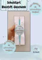 Vorschau - Mal- und Bastelvorlagen - Schulstart Geschenk Bleistift - Back to school - Deckblatt