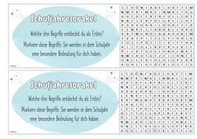 Vorschau - Arbeitsblätter - Schulstart Schuljahresorakel Geschenkidee - Seite 3