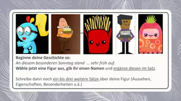 Vorschau - Stundenentwürfe - Schreib eine Geschichte nach Bildern! Kreatives Schreiben - Seite 1