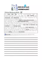 Vorschau - Arbeitsblätter - Online-Werbung / Werbeformen / Cookies (Mit Musterlösung) - Deckblatt