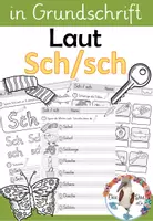 Vorschau - Arbeitsblätter - Buchstabe / Laut- Sch / sch - Einführung in GRUNDSCHRIFT - inklusive Geschichte und Puzzle - Deckblatt