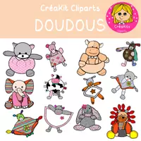 Aperçu - Affichage - CLIPARTS CréaKit Doudous - Page 1