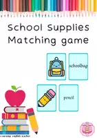 Vista previa - Juegos / Gamificación - SCHOOL SUPPLIES: MATCHING GAME - página 1