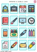 Vista previa - Juegos / Gamificación - SCHOOL SUPPLIES: MATCHING GAME - página 2