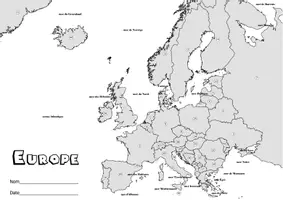 Aperçu - Affichage - Continent Europe carte muette avec États - Page de couverture