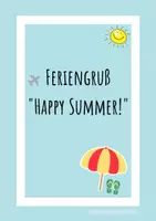 Vorschau - Bildkarten - Feriengrüße "Happy summer!" - Deckblatt