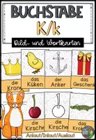 Vorschau - Fördermaterial/Inklusion - Buchstabe K/k - Bildkarten und Wortkarten (Anlaut - Inlaut - Auslaut) - Deckblatt