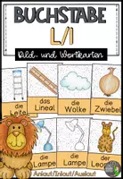 Vorschau - Mal- und Bastelvorlagen - Buchstabe L/l - Bildkarten und Wortkarten (Anlaut - Inlaut - Auslaut) - Deckblatt