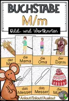 Vorschau - Fördermaterial/Inklusion - Buchstabe M/m - Bildkarten und Wortkarten (Anlaut - Inlaut - Auslaut) - Deckblatt