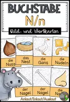 Vorschau - Fördermaterial/Inklusion - Buchstabe N/n - Bildkarten und Wortkarten (Anlaut - Inlaut - Auslaut) - Deckblatt