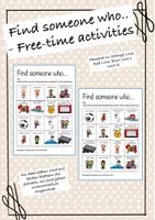 Vorschau - Spiele - Find someone who... Free-time activities - Deckblatt