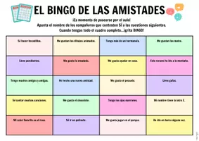 Vista previa - Juegos / Gamificación - EL BINGO DE LAS AMISTADES - PRIMEROS DÍAS DE CLASE - página 3