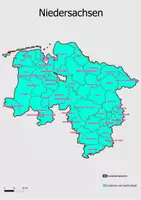 Vorschau - Poster - Karte Administrative Gliederung Bundesland Niedersachsen - Seite 1
