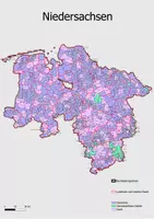 Vorschau - Poster - Karte Administrative Gliederung Bundesland Niedersachsen - Deckblatt