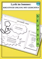 Vorschau - Arbeitsblätter - Lyrik im Sommer: Kreativer Umgang mit Gedichten - Deckblatt