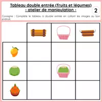 Aperçu - Jeux - Tableau double entrée - fruit et légumes - Page 2