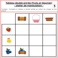 Aperçu - Jeux - Tableau double entrée - fruit et légumes - Page 3