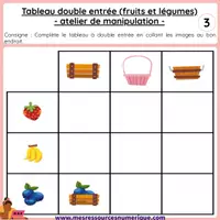 Aperçu - Jeux - Tableau double entrée - fruit et légumes (offert) - Page 3