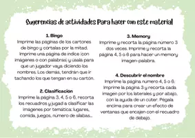 Vista previa - Juegos / Gamificación - Bingo con vocabulario de verano - página 2