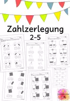 Vorschau - Arbeitsblätter - Zahlzerlegung, Zahlenhäuser, Schüttelbox, Sparpaket - Seite 1