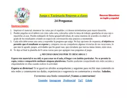 Vista previa - Juegos / Gamificación - Juego y Tarjetario: Regreso a Clases. - página 1