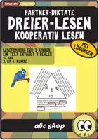 Vorschau - Arbeitsblätter - Dreier-Lesen - Ein Text enthält drei Fehler, kooperativ lesen in 3er Gruppen (2.-4. Klasse) - Deckblatt