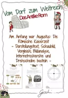 Vorschau - Unterrichtsreihen - UR5 Vom Dorf zum Weltreich: Das Antike Rom - 8. Stunde: Am Anfang war Augustus - Die Römische Kaiserzeit (Darstellungstext, Schaubildanalyse, Bildquellenanalyse, kreative Bastelaufgabe) - Deckblatt