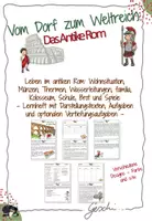 Vorschau - Unterrichtsreihen - UR5 Vom Dorf zum Weltreich: Das Antike Rom - 10-16. Stunde: Lernheft "Das Leben im alten Rom" - Deckblatt