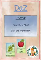Vorschau - Fördermaterial/Inklusion - DaZ Obst Früchte Bildkarten Wortkarten Einzahl und Mehrzahl - Deckblatt