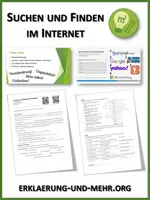 Vorschau - Arbeitsblätter - Arbeitsblatt "Suchen und Finden im Internet" mit Erklärvideo, Lösungen und Onlineübungen - Deckblatt