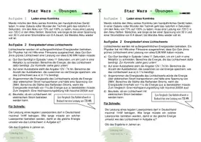 Vorschau - Arbeitsblätter - Star Wars - Übungen Elektrizitätslehre - Elektrische Energie - Deckblatt