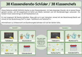 Vorschau - Anderer Materialtyp - Riesiges Set Klassendienste-Karten - Deckblatt