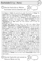 Vorschau - Arbeitsblätter - Buchstabe G / g - Einführung in GRUNDSCHRIFT - inklusive Geschichte und Puzzle - Seite 1