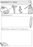 Vorschau - Arbeitsblätter - Buchstabe T / t - Einführung in GRUNDSCHRIFT - inklusive Geschichte und Puzzle - Seite 3