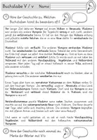 Vorschau - Arbeitsblätter - Buchstabe V / v - Einführung in GRUNDSCHRIFT - inklusive Geschichte und Puzzle - Seite 1