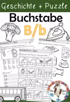 Vorschau - Unterrichtsreihen - Buchstabe B / b - Einführung inklusive Geschichte und Puzzle - Buchstabeneinführung Arbeitsblätter - Deckblatt