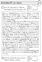 Vorschau - Arbeitsblätter - Buchstabe W/ w - Einführung inklusive Geschichte - Buchstabeneinführung - Seite 1