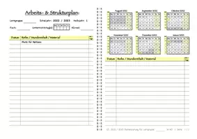 Vorschau - Unterrichtsreihen - Struktur-/Arbeits-/Reihenplan, Berlin, 2022/2023, 4 Farben - Deckblatt