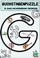 Vorschau - Arbeitsblätter - Buchstabenpuzzle "G" mit Anlauten - 2-fach differenziert - DaZ / Deutsch - Deckblatt