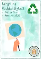 Vorschau - Arbeitsblätter - Recycling: Müll im Meer und Arten von Müll - Deckblatt