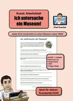Vorschau - Arbeitsblätter - KUNST: Ich untersuche ein Museum (Word/Pages/PDF) - Deckblatt