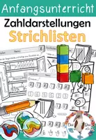 Vorschau - Arbeitsblätter - Einführung Strichlisten - 1. Klasse - Zahldarstellung / Mengen - Deckblatt