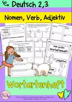 Vorschau - Arbeitsblätter - Wortarten Heft (Nomen, Verb, Adjektiv) - Deckblatt