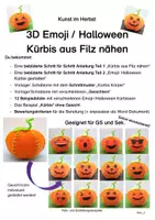 Vorschau - Mal- und Bastelvorlagen - Kunst im Herbst: 3D Emoji / Halloween Kürbis aus Filz nähen - Deckblatt