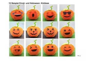 Vorschau - Mal- und Bastelvorlagen - Kunst im Herbst: 3D Emoji / Halloween Kürbis aus Filz nähen - Seite 3
