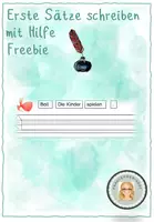 Vorschau - Arbeitsblätter - Erste Sätze schreiben mit Hilfe Freebie - Deckblatt